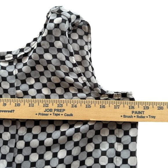 Vince Camuto Sleeveless Geometric Blouse Black White Dot Print Size Small Retro - Picture 6 of 7